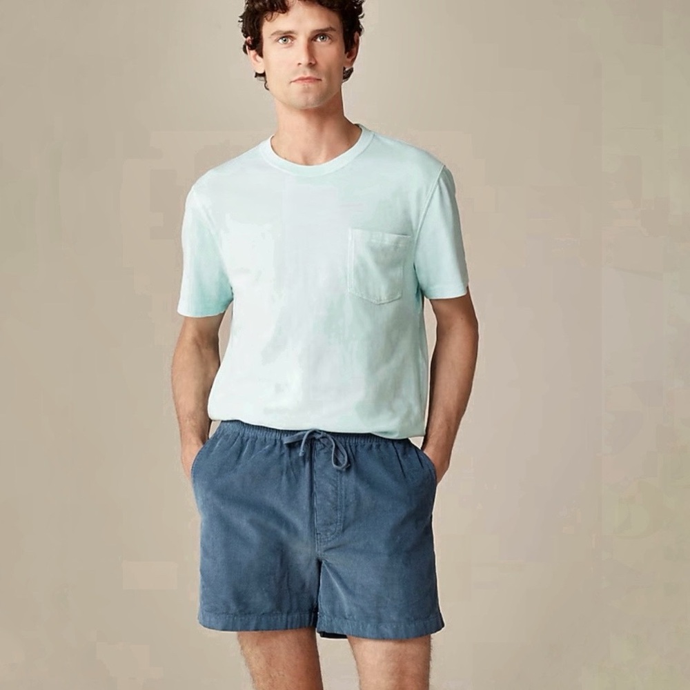 J. CREW Men's Vintage-Wash Pocket T-Shirt 100% Cotton Deep Spearmint Large